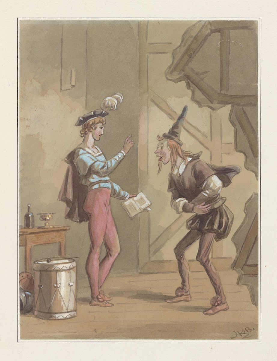 Nicholas instructs Smike in the art of acting 1838