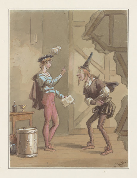 Nicholas instructs Smike in the art of acting 1838