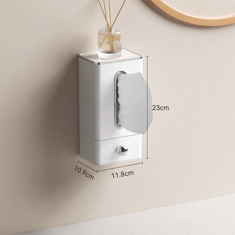 Wall-mounted Cosmetic Tissue Box, Plastic