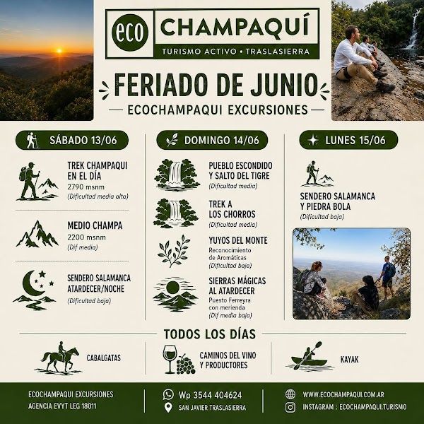Feriado de Junio Ecochampaqui Excursiones