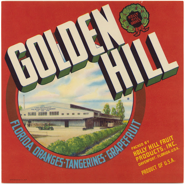 Golden Hill Citrus Label 1940s