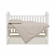 Changeable bedding for a baby crib 3 el Twins Auro (calico) fitted sheet with elastic band beige