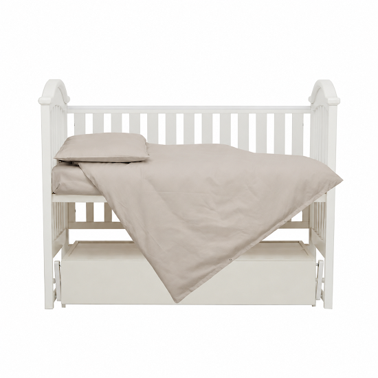 Changeable bedding for a baby crib 3 el Twins Auro (calico) fitted sheet with elastic band beige