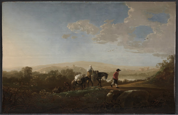 Travelers in Hilly Countryside c 1650