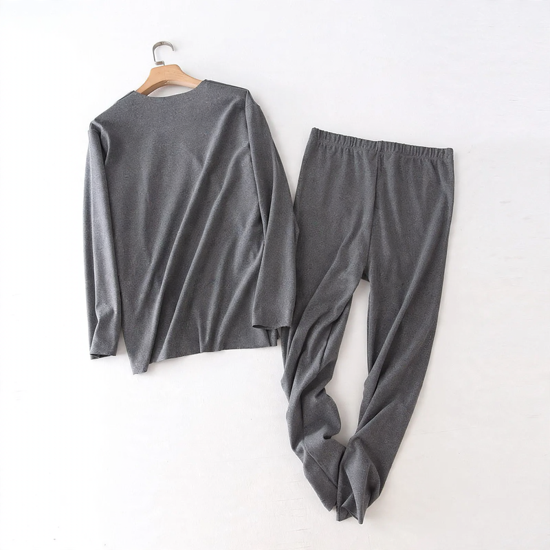 Men's thermal underwear set, V-neck