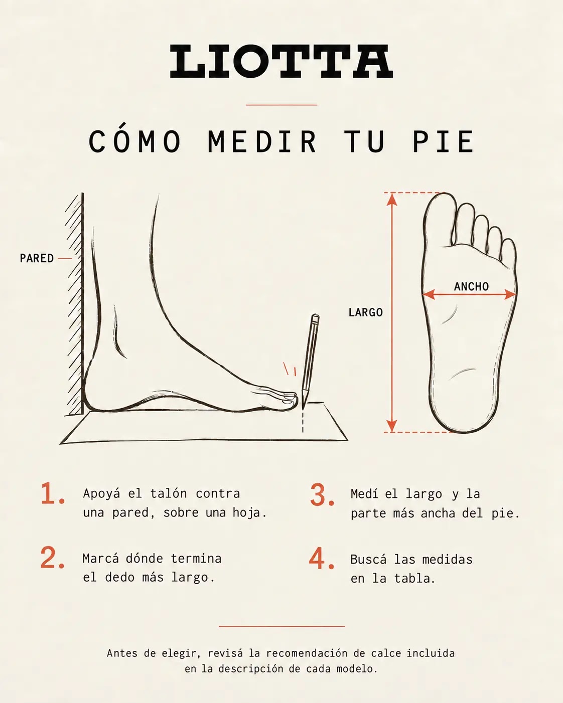 Cómo medir el pie para elegir el talle
