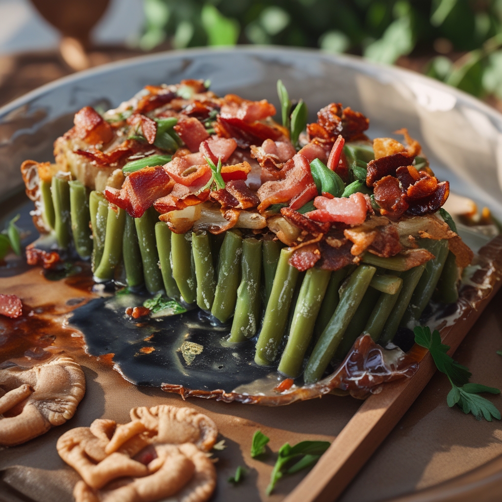 Bacon Loaded Green Bean Casserole - Easy, Comforting Family Favorite finished