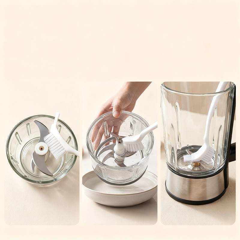 Special brush for food processors and blenders