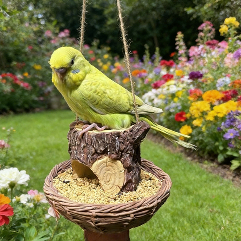 Hanging tree stump bird bath made of resin