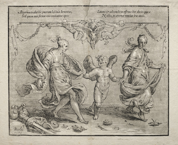 Cupid dancing with two allegorical women 1612