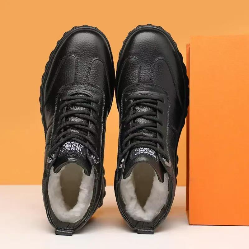 Gefütterte Herren-Winterstiefel, rutschfest, PU