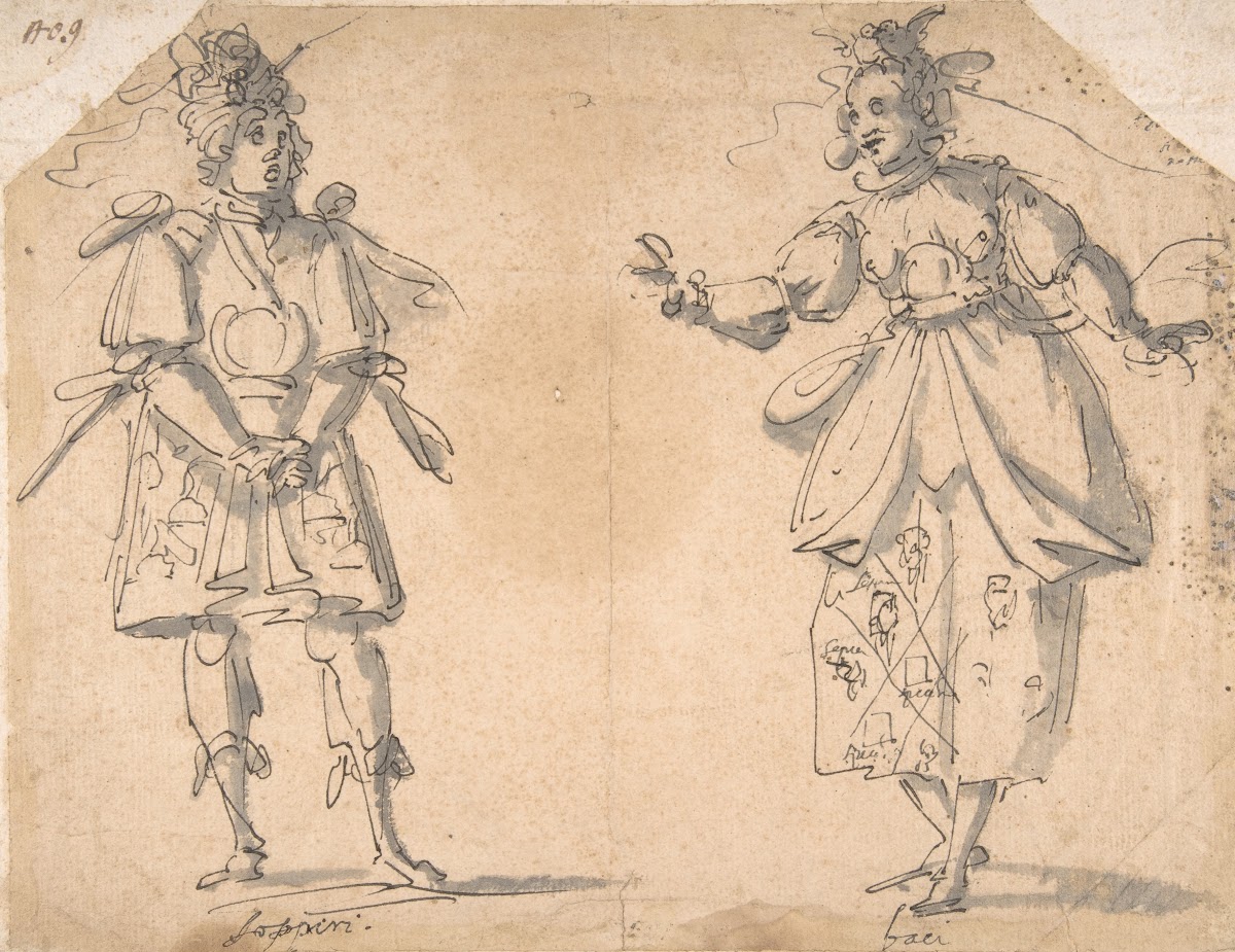 Drawings for Two Masquerade or Ballet Costumes Sospiri and Baci 15541627