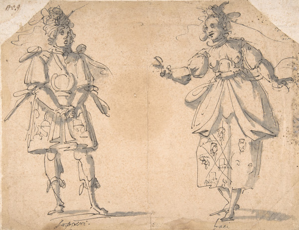 Drawings for Two Masquerade or Ballet Costumes Sospiri and Baci 15541627