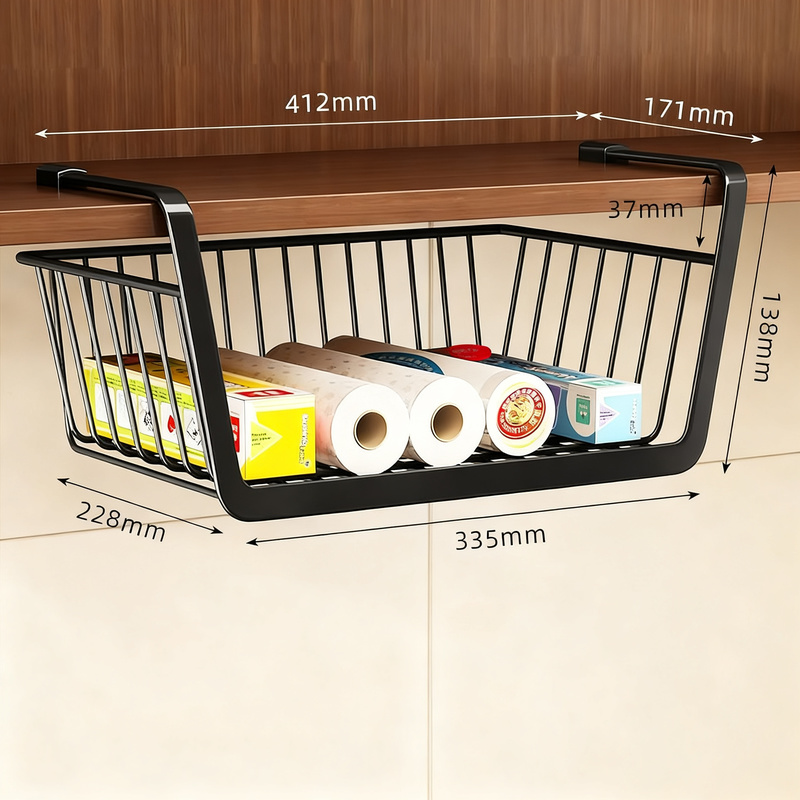Hanging basket for under cabinet, carbon steel