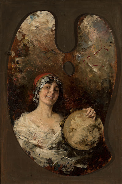 Palette with a portrait of a young Gipsy woman 1894