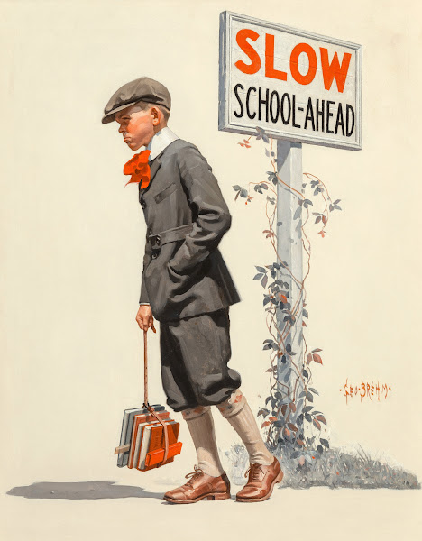 Boy Trudging To School 1925