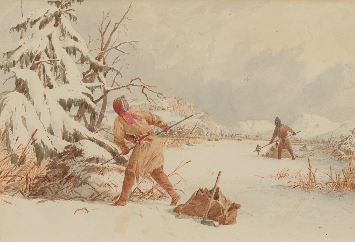 Spearing Muskrats in Winter 184955
