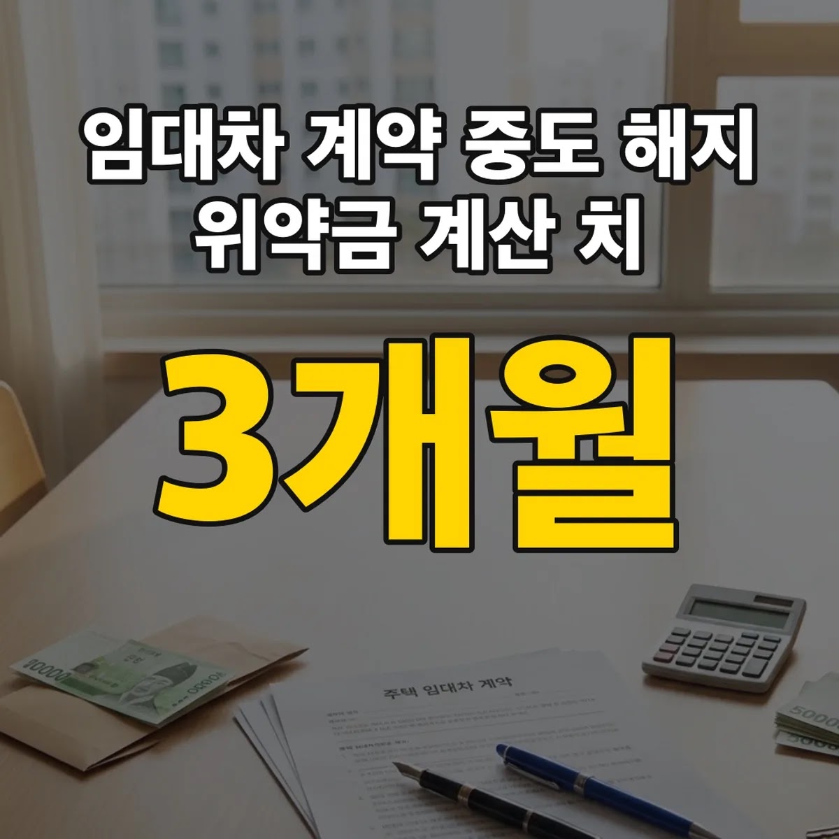 임대차 계약 중도 해지 위약금 계산 3개월치 204만원