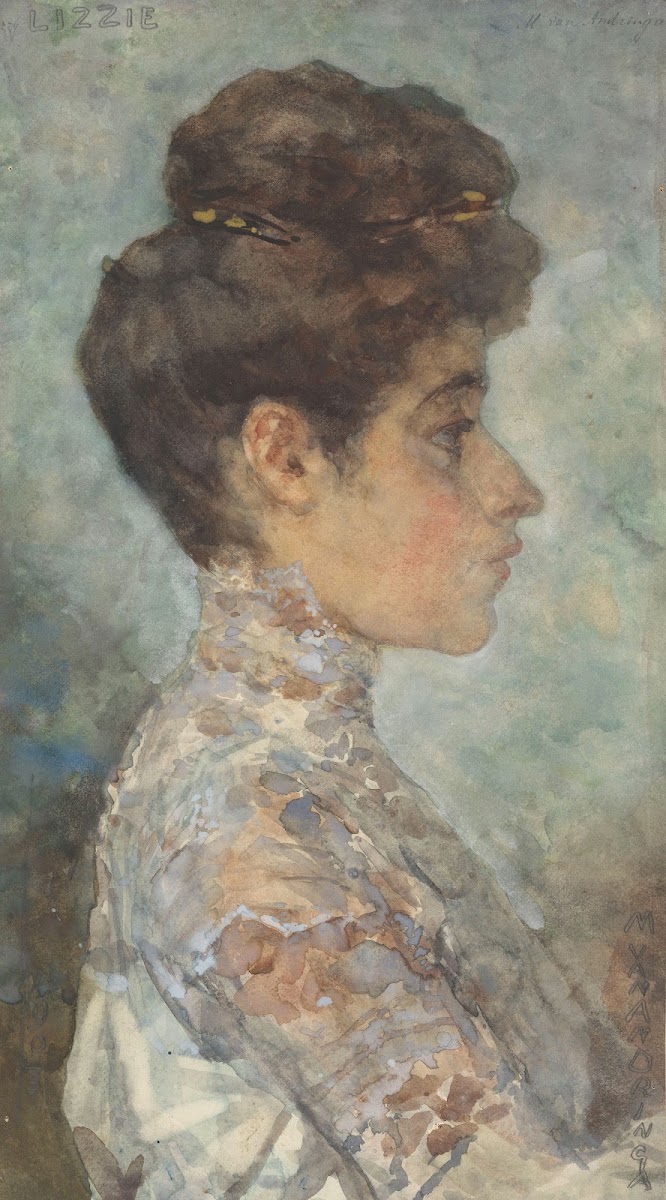 Portret van Lizzy in profiel naar rechts 1874   1918
