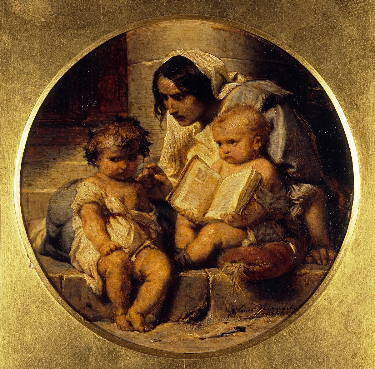 A Child Learning to Read 1848