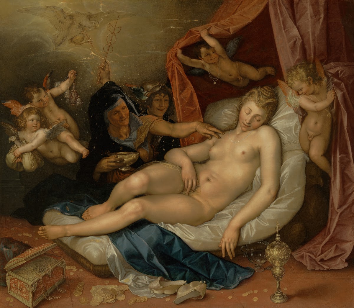 The Sleeping Danaë Being Prepared to Receive Jupiter 1603