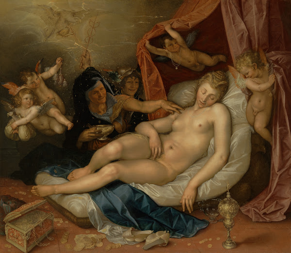 The Sleeping Danaë Being Prepared to Receive Jupiter 1603