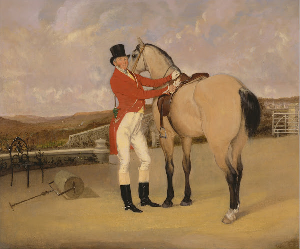 James Taylor Wray of the Bedale Hunt with his Dun Hunter