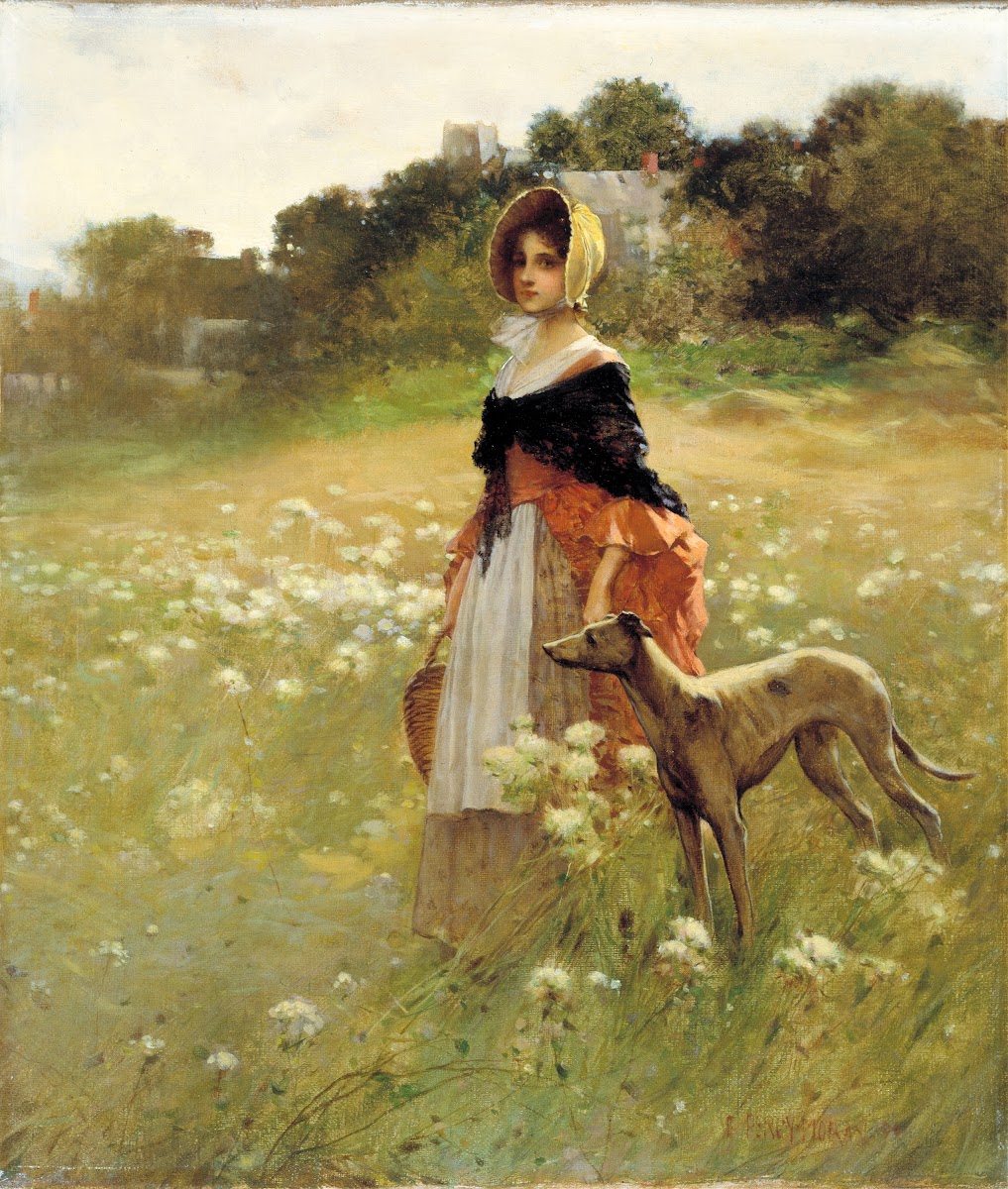 Young Girl and Dog 1890