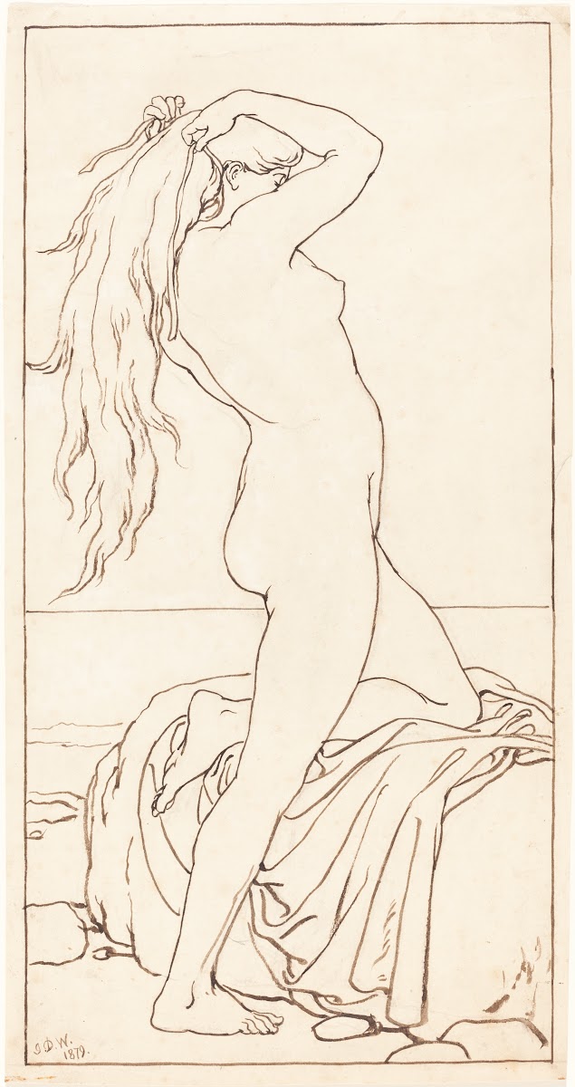 Standing Nude Binding Her Hair