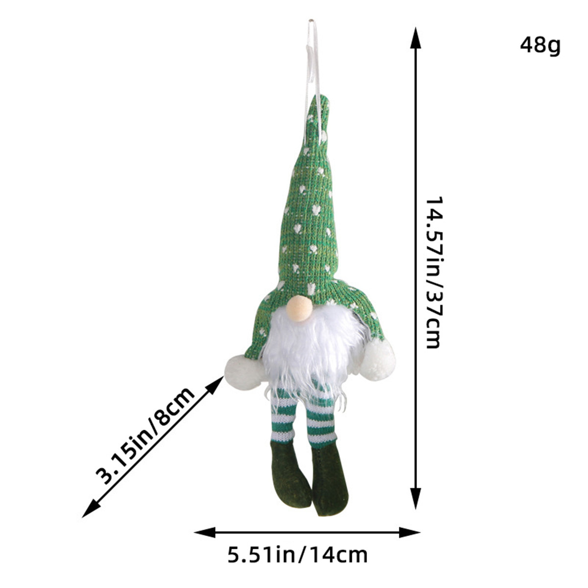 Glowing Christmas Gnome Figure with Sequins