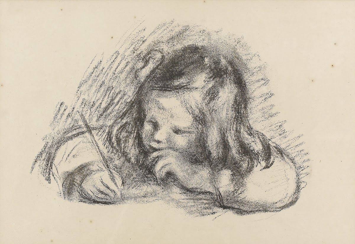 Le petit graçon au porte plume Claude Renoir Écrivant 1905
