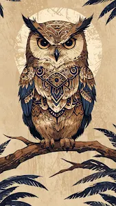 Ornate Owl with Intricate Mandala Patterns