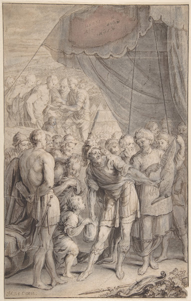 A General and His Army Looking at a Map late 17th century