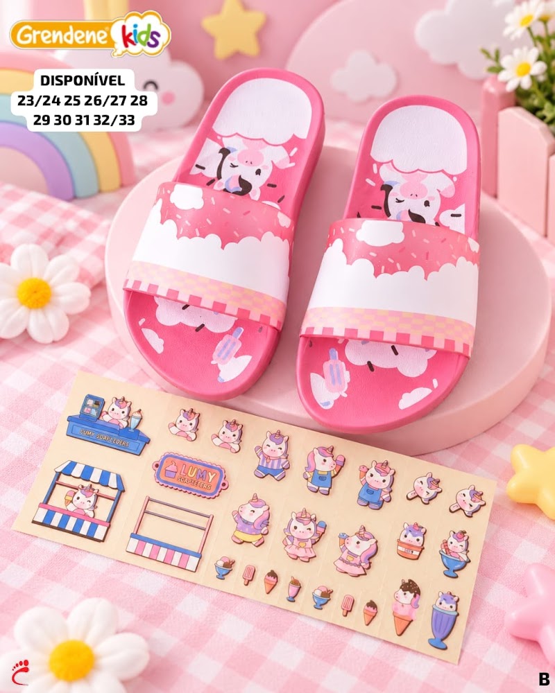 Sandalia infantil con diseño de helado unicornio · foto 2