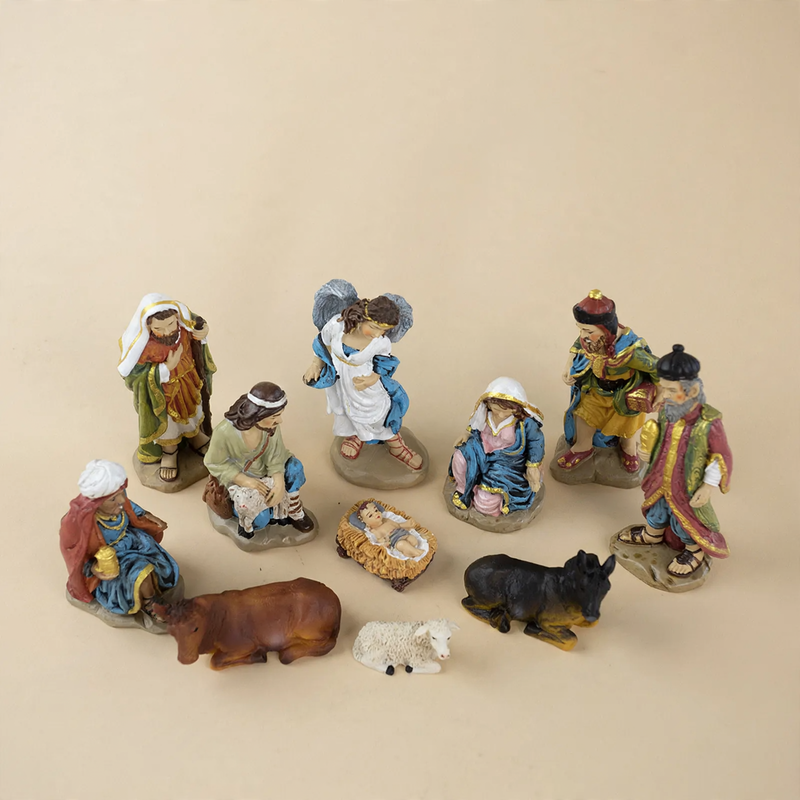 Nativity Figurine Set made of resin, 8-piece