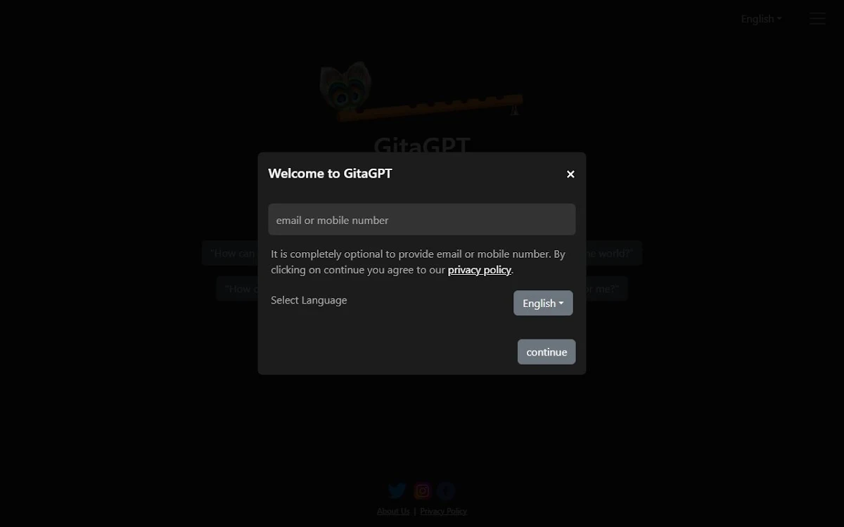 Captura de Gita GPT