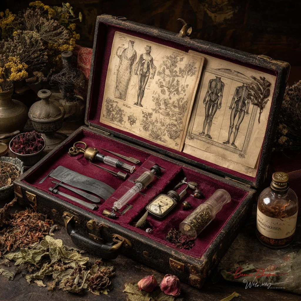 Botiquín médico de cirujano victoriano
