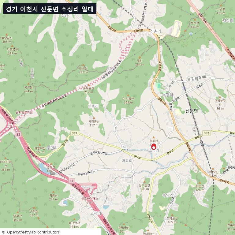 이천시 신둔면 소정리 위치도