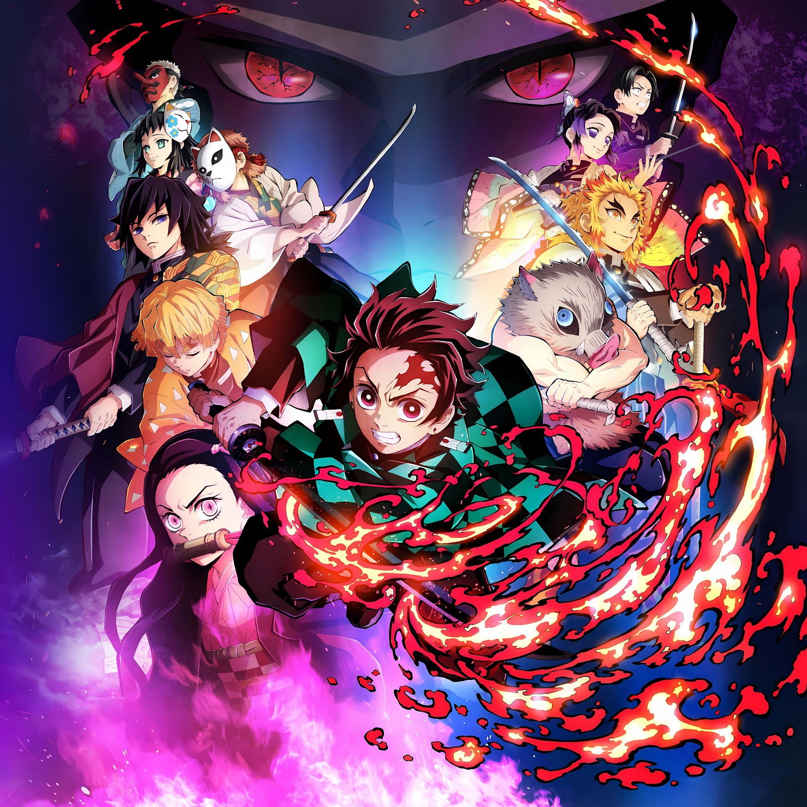 Download Demon Slayer, Anime, Manga, Swords 2K iPhone