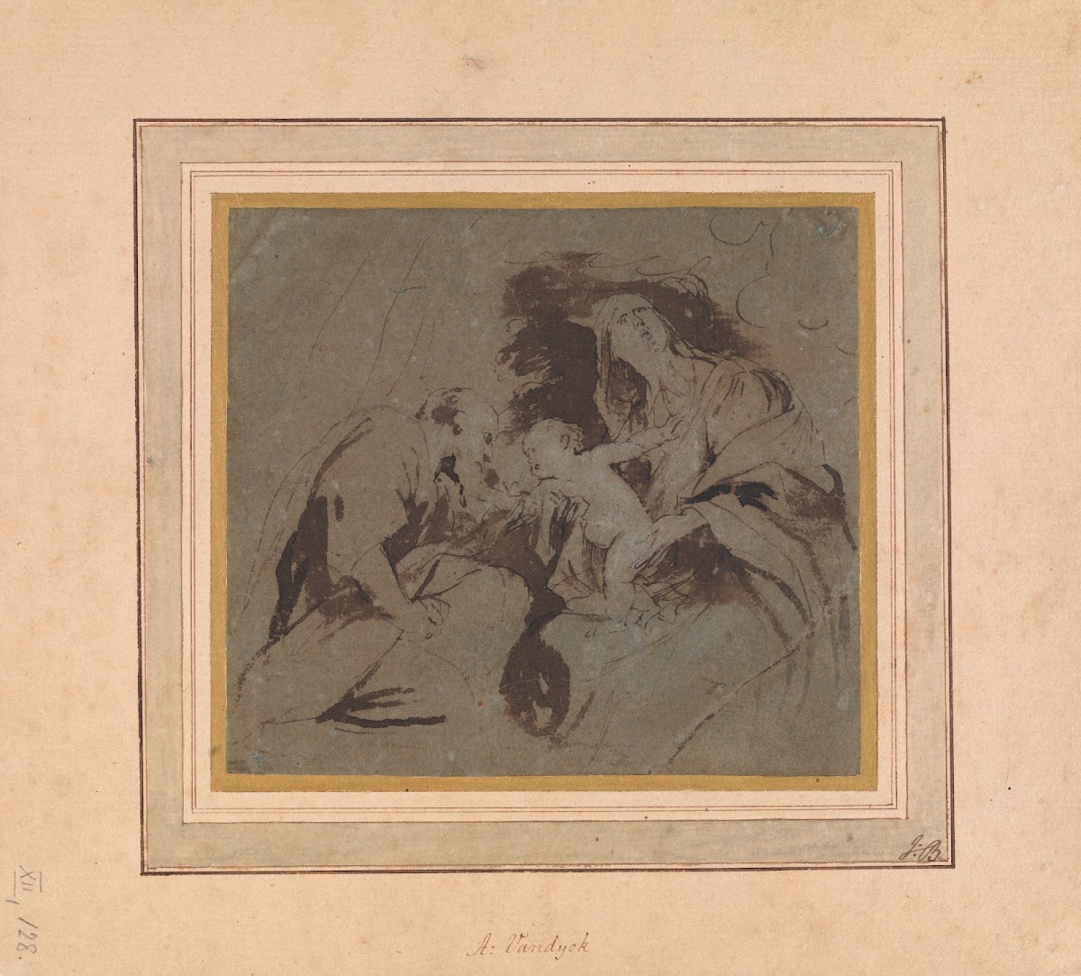 Virgin Mary with child and a saint or donor