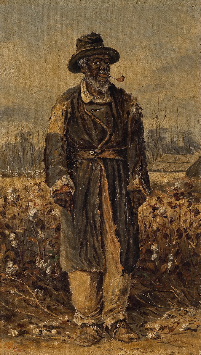 Man Smoking Pipe in Cotton Field 1888
