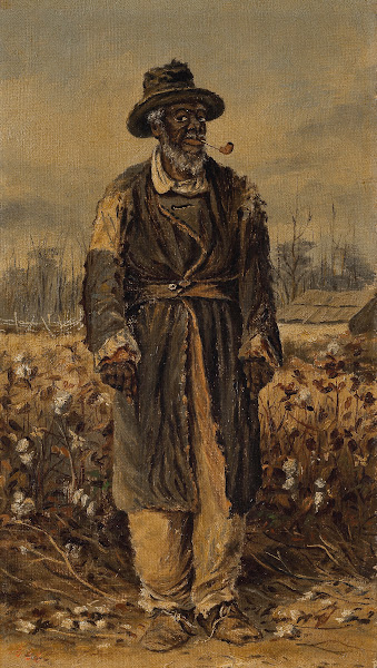 Man Smoking Pipe in Cotton Field 1888