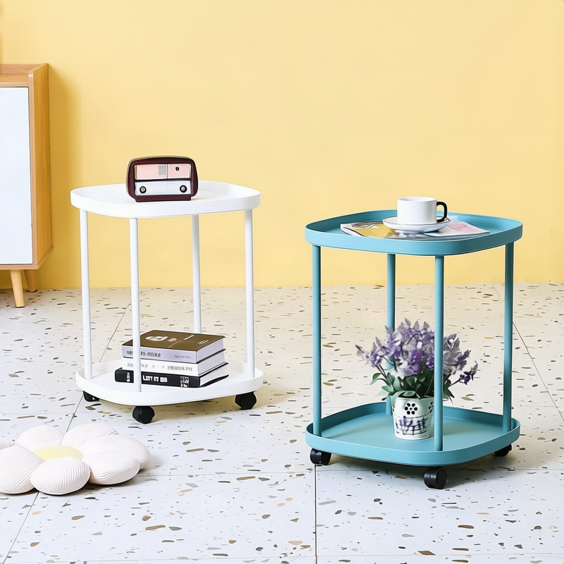 Mobiler Beistelltisch mit Rollen, 43×43×53 cm