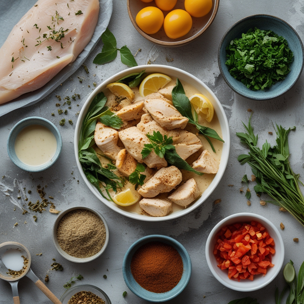 Ingredients for Turkish Chicken with Creamy White Sauce | Easy Mediterranean Dinner Recipe for Busy Weeknights