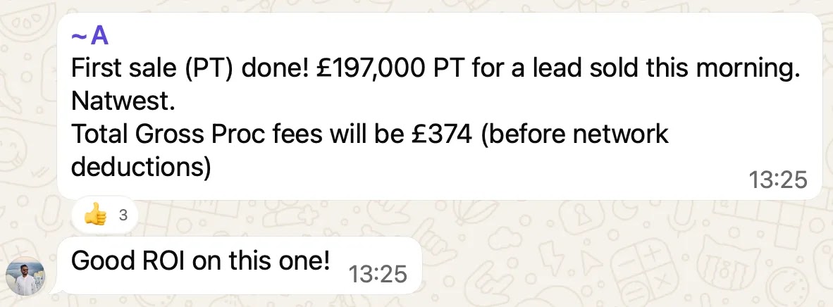 2 meetings 1 sold at £374 PT