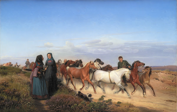 Jyske Farmers On Their Way Home From Market With Their Horses 1870