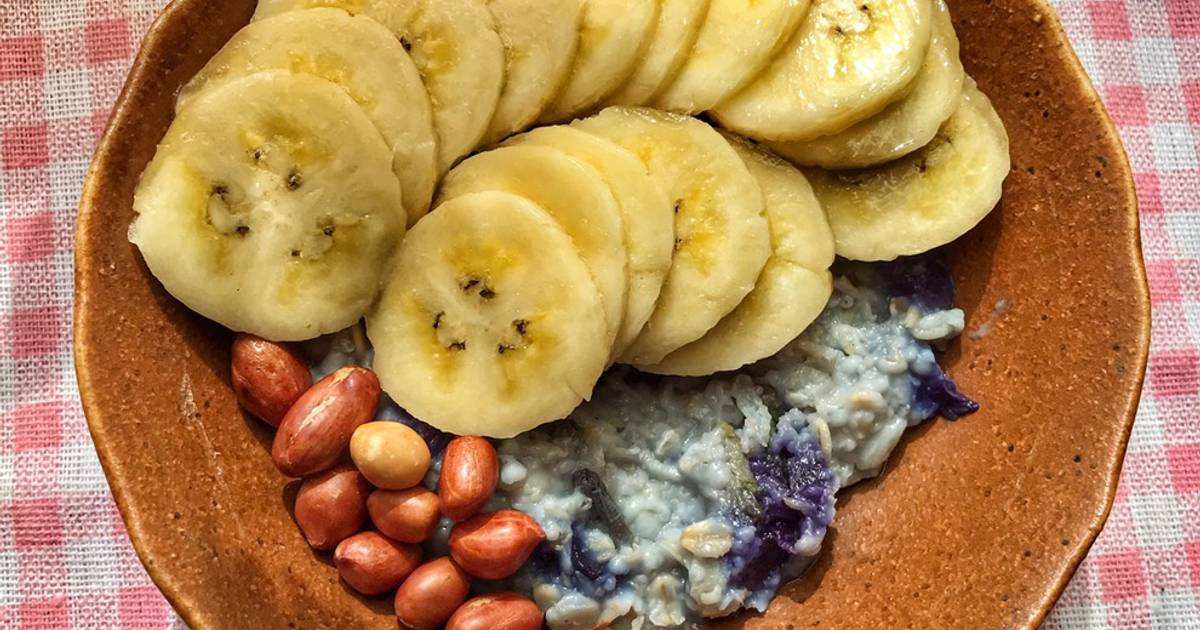 #Eatclean: Cháo yến mạch hoa đậu biếc
