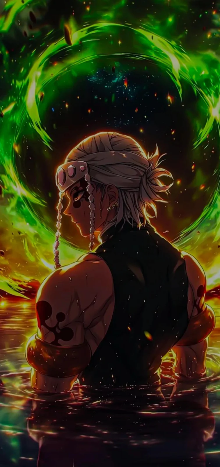 Tengen Uzui From Demon Slayer - Anime Illustration Full HD iPhone Wallpaper (1080x2287)