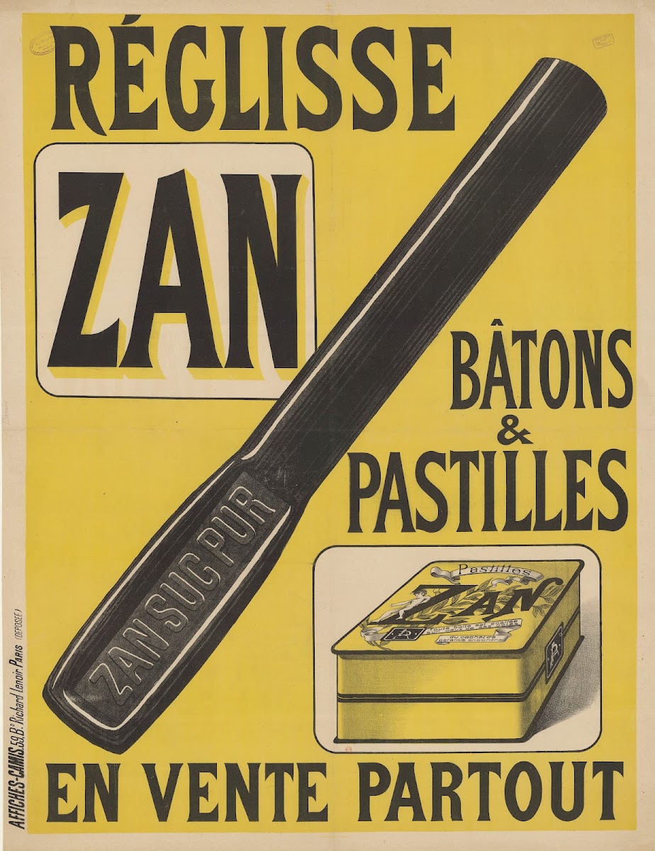 Réglisse Zan Bâtons  pastilles en vente partout 1891
