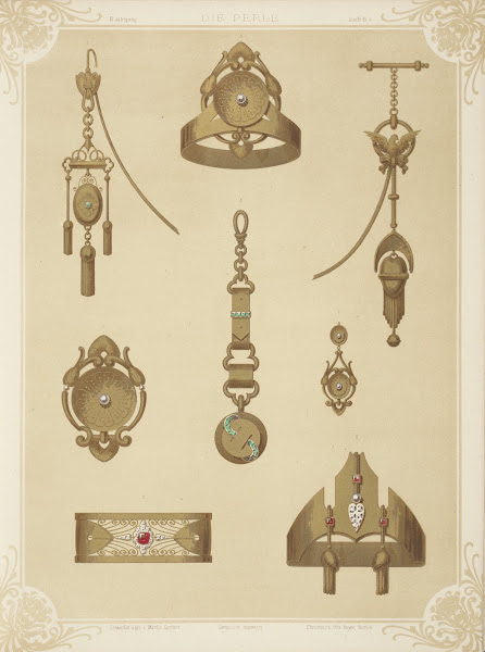 Ii Jahrgang Liefr Ii 4 Eight Designs For Jewelry Including Gold Pieces With Gree